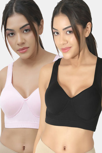 Buy Lady Lyka Padded Sports Bra (Pack of 2) - Multicolor
